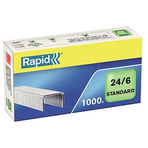 Rapid - Staples 24/6 verzinkter Standard 1000st | Packen Sie ein 1000 Stück | 20 Teile