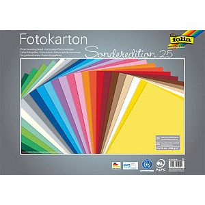 Folia Paper - Fotokarton Folia 2Z 50x70cm 300gr 25vel Assorti | Pack de 25 draps