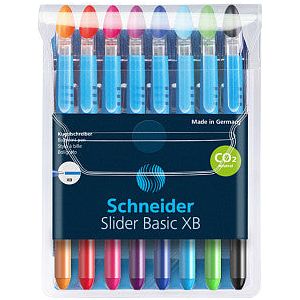 Schneider - Rollerpen slider basic colours xb 8st assorti | Etui a 8 stuk | 10 stuks