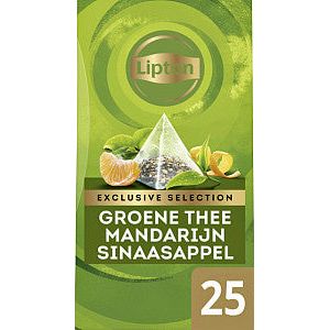 Lipton - Thee lipton exclusive groene thee mandarijn sinaas | Pak a 25 stuk | 6 stuks
