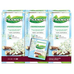 Pickwick - Thee pickwick sterrenmunt 25x2gr met envelop | Omdoos a 3 pak x 25 stuk