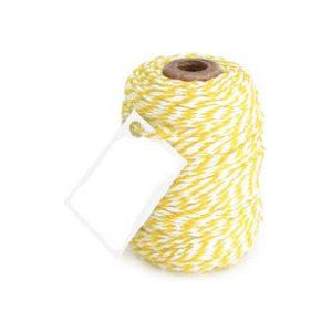 Cotton Cord Twist/ Corde en coton 50 mètres jaune/blanc ø2mm