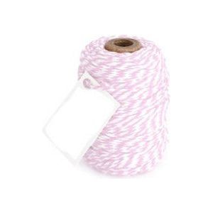 Cotton Cord Twist/ Corde en coton 50 mètres rose/blanc ø2mm