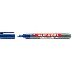 Edding - Viltstift edding 361 whiteboard rond 1mm blauw | Omdoos a 10 stuk