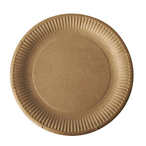 Papstar - Plate Porridge 230 mm en carton marron | Scellez un 50 morceau | 10 morceaux