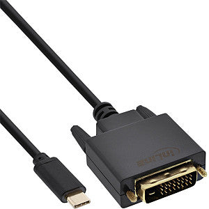 Inline - Kabel Inline USB -C DVI 24+1 3,1 1080p M/M 2m Schwarz | 1 Stück | 40 Stücke