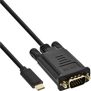 Câble inLine USB-C VGA 3.1 M/M 2 mètres noir | 40 pièces