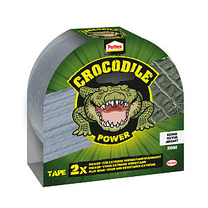 Pattex - Plakband pattex crocodile 50mmx20m zilver | Blister a 1 rol | 8 stuks