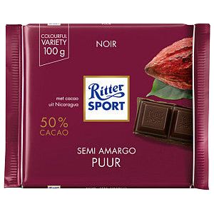 Chocolat Ritter Sport noir 100gr | 12 pièces
