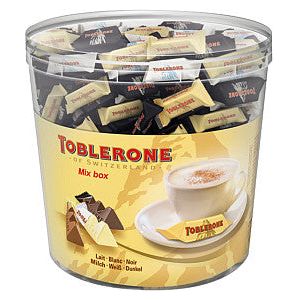 Toblerone - Chocolade mini's mix silo 904gr 113st | Doos a 113 stuk | 4 stuks