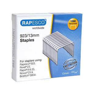 Agrafes galvanisées Rapesco 923/13 mm (type 23) (boîte de 1000) | 10 morceaux
