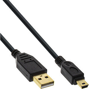 Câble Inline USB-A USB mini-B 2.0 M 5 broches 2 mètres noir