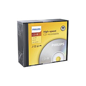 Philips - CD -R Philips 80min 700 Mo 52x SL (10) | Scellez un 10 morceau | 12 pièces