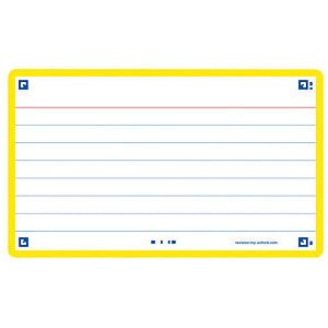 Oxford - Flashcard oxf 2.0 75x125mm 80vel 250gr lijn geel | Krimp a 80 vel | 20 stuks