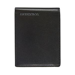 Portefeuille Maverick All Black compact avec compartiment monnaie RFID cuir noir