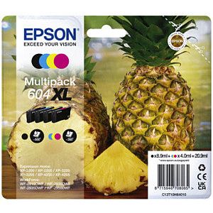 Epson - Inkcartridge Epson 604XL T10H64 Schwarz + 3 Farben | Multipack ein 4 -Stück