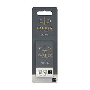 Parker - Inktpatroon parker quink zwart | Blister a 10 stuk