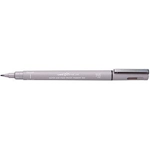 Uni -Ball - Fineliner Pin Brush Fine Gray clair | 12 pièces