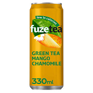 Boisson gazeuse fuze thé vert mangue chamom canette 330ml | 24 pièces
