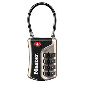 Master Lock - Handlot Masterlock 4 - Number TSA Flex Black 35mm | Blasen Sie ein 1 Stück