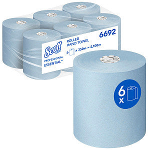 Scott - Handdoekrol 6692 essential 1laags 350m blauw | Pak a 6 rol