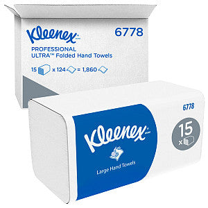 Kleenex - Handdoek kleenex 6778 i-v 2-lgs 21.5x31.8cm wit | Doos a 15 pak