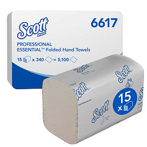 Scott - Handdoek 6617 ess. i-vouw 1-lgs 20x21cm wit | Doos a 15 pak