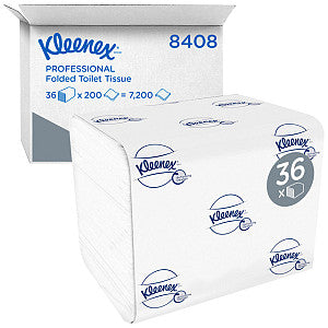Kleenex - Toiletpapier kleenex 8408 tissues vouw 2-lgs wit | Doos a 36 pak
