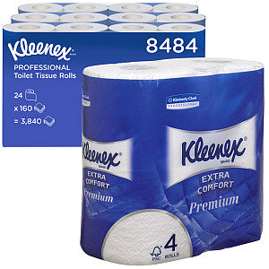 Kleenex - Toiletpapier kleenex 8484 4-laags 160vel wit | Pak a 24 rol