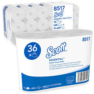 Scott - Toiletpapier 8517 ess. 2-laags 600vel wit | Pak a 36 rol