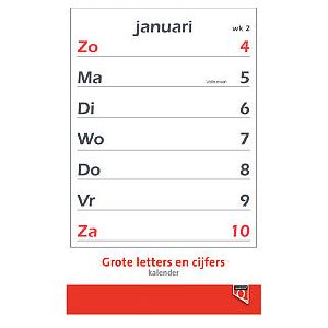 Quantore - Kalender 2024 met grote letters en cijfers qua | 1 stuk