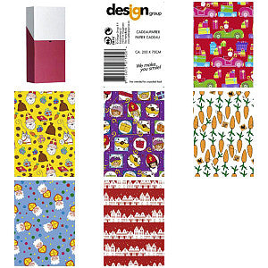 Design Group - Inpakpapier design group sint 200x70cm assorti | Omdoos a 60 rol