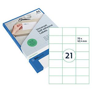 Rillprint - Etiket 70x42.4mm mat transparant 525st | Doos a 25 vel