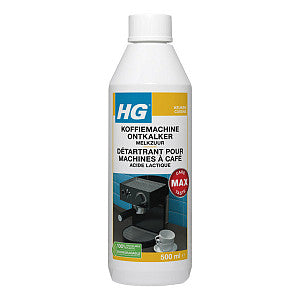 HG - Ontkalker hg voor koffiemachine melkzuur 500ml | Fles a 500 milliliter