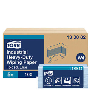 Tork - Reinigingsdoek heavy-duty w4 blauw 130082 | Doos a 5 pak