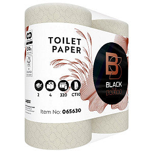 Blacksatino - papier toilette Blacksatino Greengrow CT10 2L 320VEL | 12 pièces
