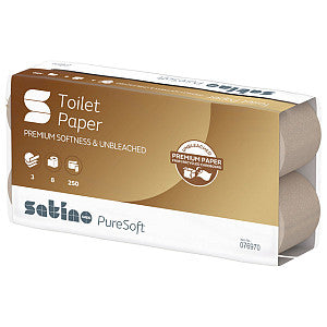 Satino by WEPA - Toiletpapier satino puresoft mt1 3lgs 250vel | Omdoos a 8 pak x 8 rol