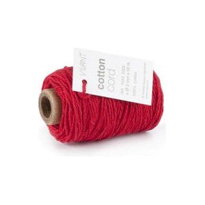 Cordon coton / Corde coton 50 mètres rouge ø2mm