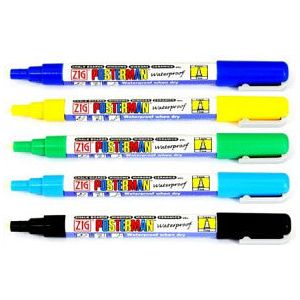 Posterman - Krijtstift posterman PMA-30 medium punt 2mm donkerblauw