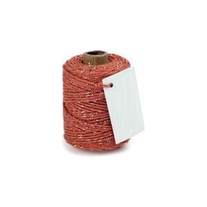 Cordon coton Lurex Twist Corde coton 50 mètres rouge chaud / or ø2mm