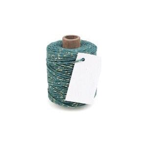 Cordon coton Lurex Twist Corde coton 50 mètres vert/or ø2mm