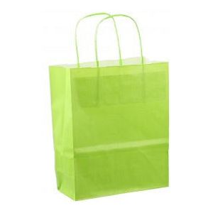 Sac à cordon en papier 18x08x22cm 50pcs vert clair