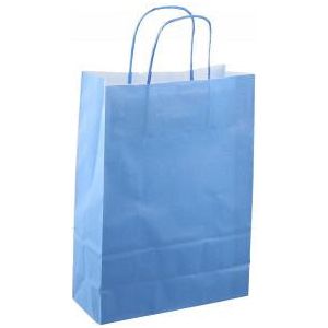 Sac à cordon en papier 22x10x31cm 50pcs bleu clair