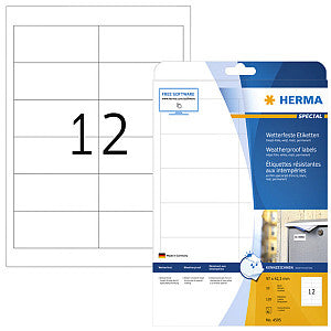 Herma - Herma 4595 97x42.3mm Odetic Folie Weiß | Pak ein 10 Blatt | 32 Stücke