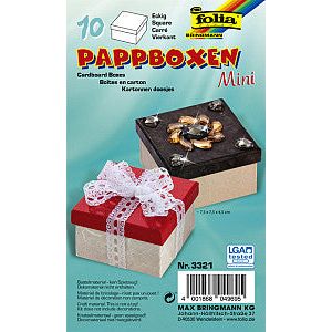 Folia Paper - Box Cardboard Folia Mini 7.5x7.5x4,5 cm 10 Stück Kraft | Setzen Sie ein 10 Stück