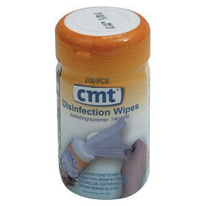 CMT - Desinfectiedoekjes cmt pot à 200 stuks | Pak a 200 stuk | 12 stuks