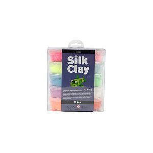 Silk Clay - Klei basic-2 10 x 40gr 10 neon kleuren | Set a 10 stuk
