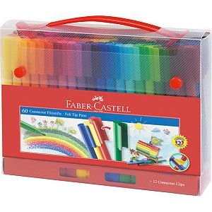 Faber Castell - Kleurstift faber-castell connector 60st koffer | Set a 60 stuk | 8 stuks