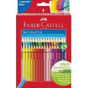 Crayons de couleur Faber-Castell Grip set de 36 pièces assorties