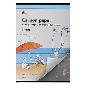 Qbasic - Carbonpapier a4 21x31cm 10x wit | Pak a 10 vel